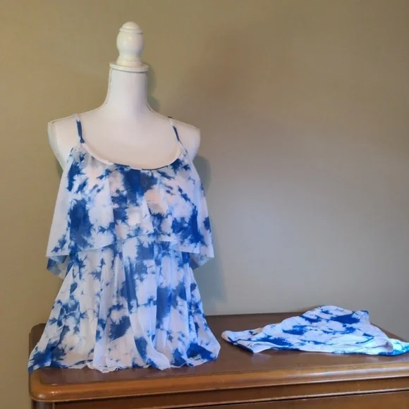 TIE DYE SHEIN TWO-PIECE TANKINI SWIM DRESS 4XL - Picture 3 of 16